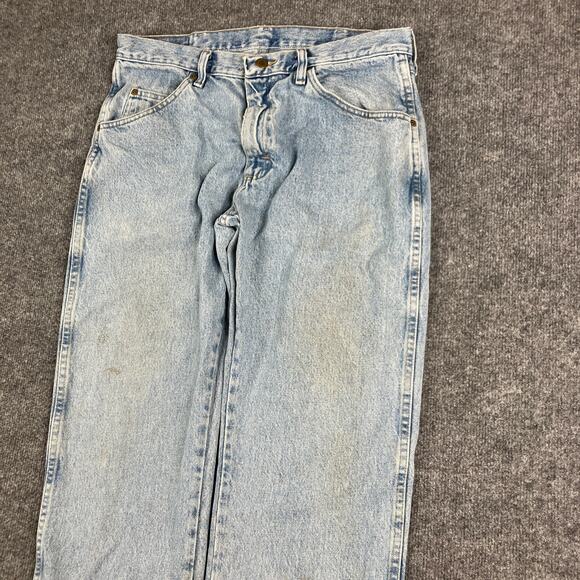 Wrangler Mens Jeans Size 34x29 Light Wash Regular Fit Straight Leg Denim Baggy - Picture 2 of 10